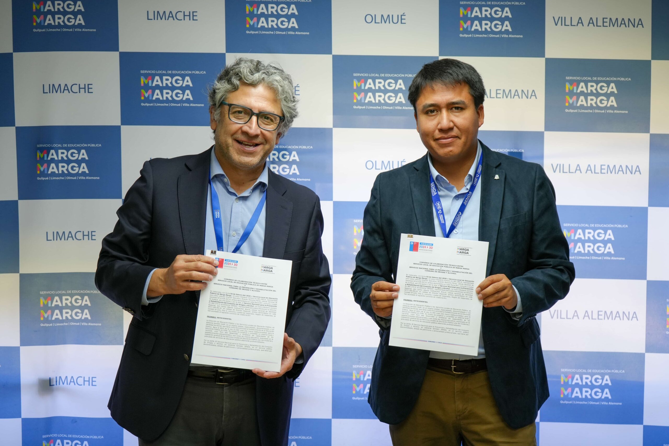 SENDA y SLEP Marga Marga firman convenio para abordar la prevención de consumos en los colegios